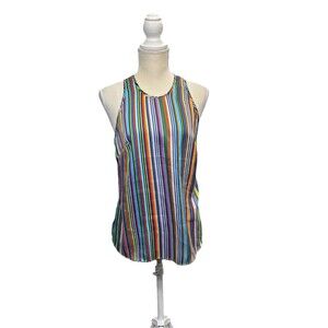 Milly Rainbow Stripe Sleeveless Tank Top Womens 6 Multicolor USA